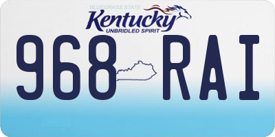 KY license plate 968RAI