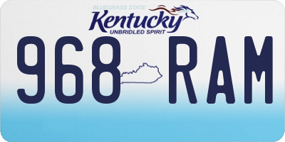 KY license plate 968RAM
