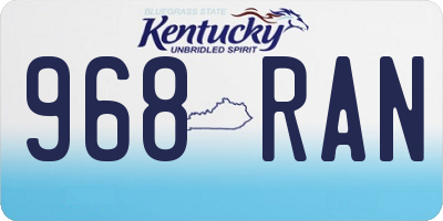 KY license plate 968RAN