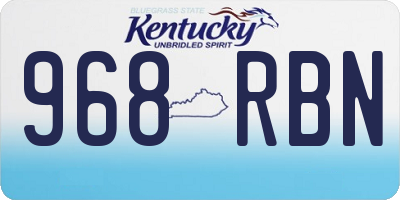KY license plate 968RBN