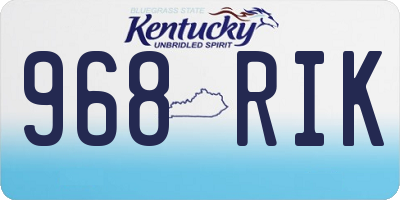 KY license plate 968RIK