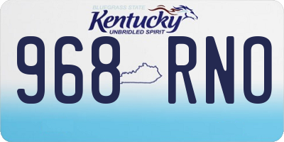 KY license plate 968RNO