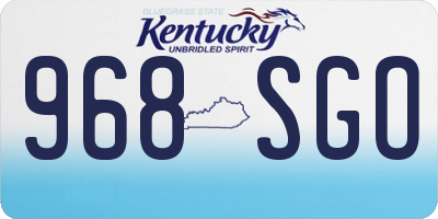 KY license plate 968SGO