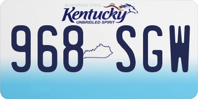 KY license plate 968SGW