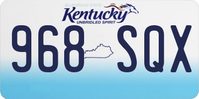 KY license plate 968SQX