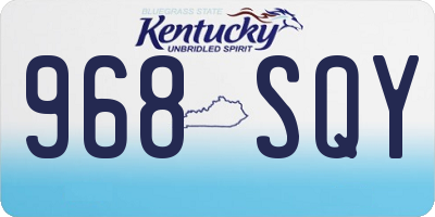 KY license plate 968SQY