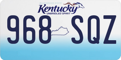 KY license plate 968SQZ