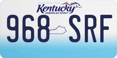 KY license plate 968SRF