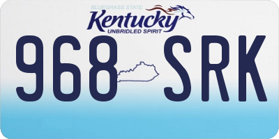 KY license plate 968SRK