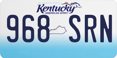 KY license plate 968SRN