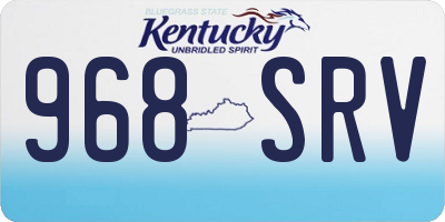 KY license plate 968SRV