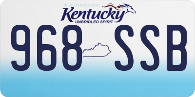 KY license plate 968SSB