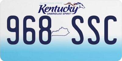 KY license plate 968SSC