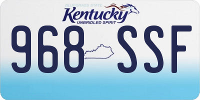 KY license plate 968SSF
