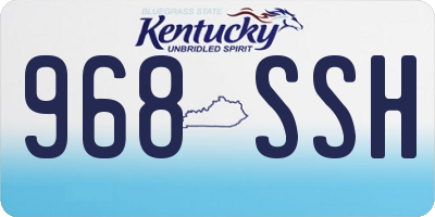 KY license plate 968SSH