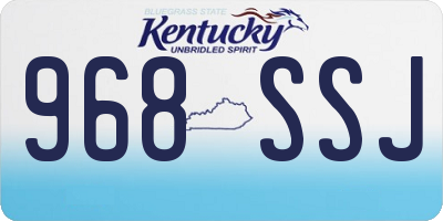KY license plate 968SSJ