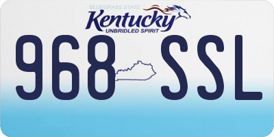 KY license plate 968SSL