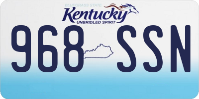 KY license plate 968SSN