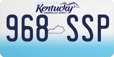 KY license plate 968SSP