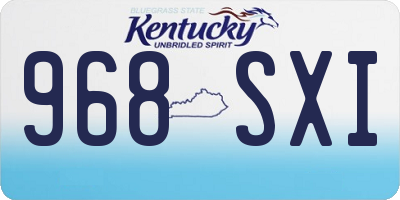 KY license plate 968SXI