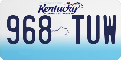 KY license plate 968TUW