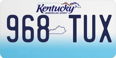 KY license plate 968TUX