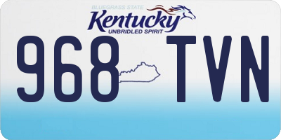 KY license plate 968TVN