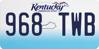 KY license plate 968TWB