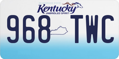 KY license plate 968TWC