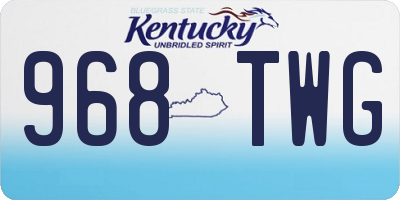 KY license plate 968TWG