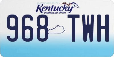 KY license plate 968TWH