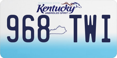 KY license plate 968TWI