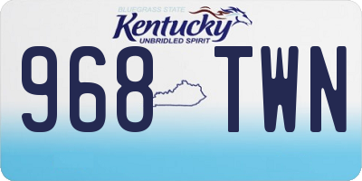 KY license plate 968TWN