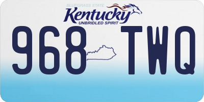 KY license plate 968TWQ