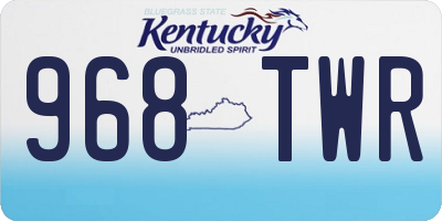 KY license plate 968TWR