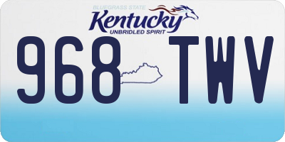 KY license plate 968TWV