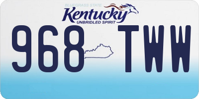 KY license plate 968TWW
