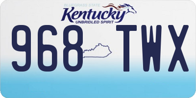 KY license plate 968TWX