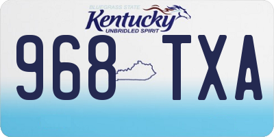 KY license plate 968TXA