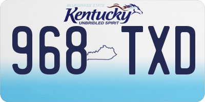 KY license plate 968TXD
