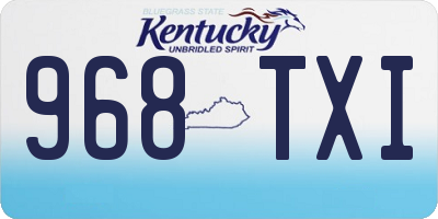 KY license plate 968TXI