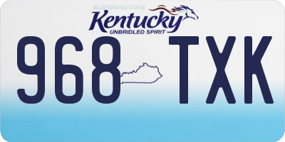 KY license plate 968TXK