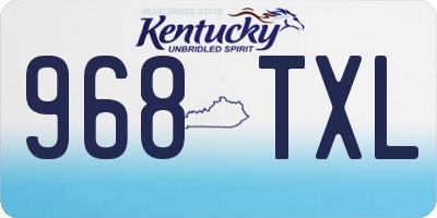 KY license plate 968TXL