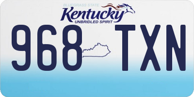 KY license plate 968TXN