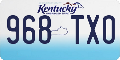 KY license plate 968TXO