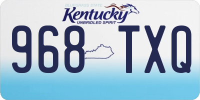 KY license plate 968TXQ