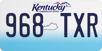 KY license plate 968TXR