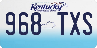 KY license plate 968TXS