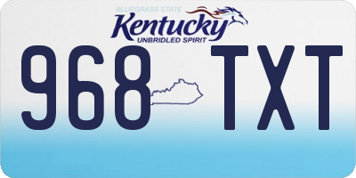 KY license plate 968TXT