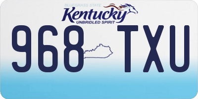 KY license plate 968TXU